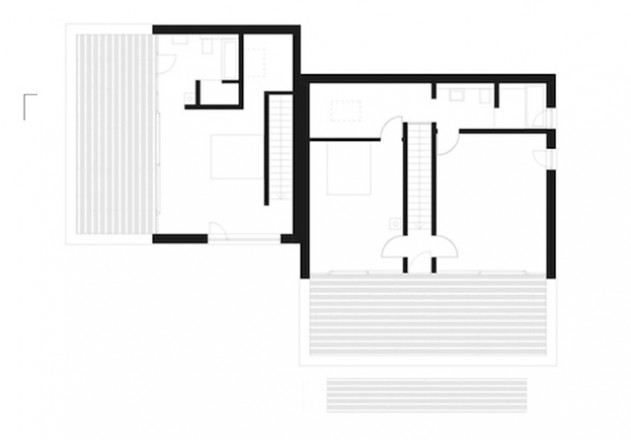 Clarke und Kuhn Doppelhaus Grundriss 2. Obergeschoss