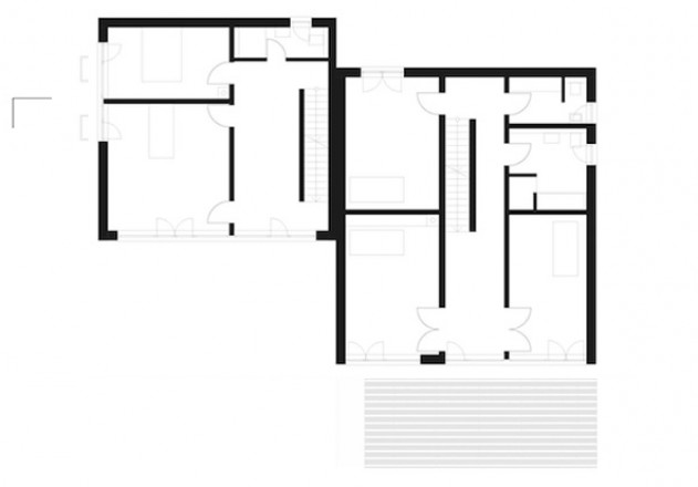 Clarke und Kuhn Doppelhaus Grundriss 1. Obergeschoss